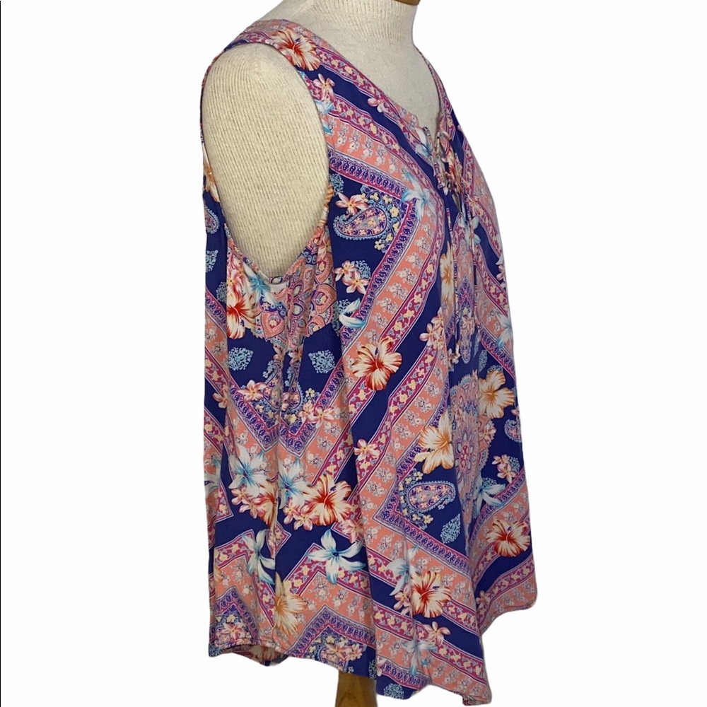 J.Jill Sleeveless Handkerchief Hem Top M - Picture 4 of 10